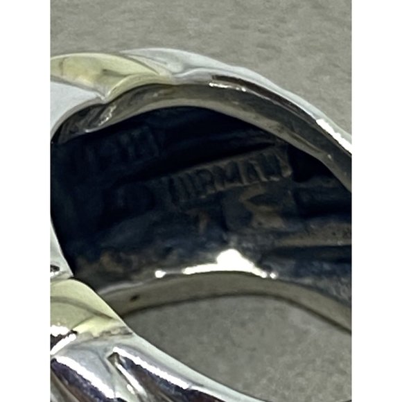 David Yurman - 14K Gold & Silver Noblesse Hematite Ring - size 3.25 - Picture 8 of 8